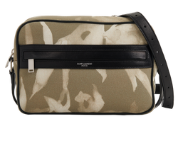 Watercolour Printed Camera Bag, Canvas, Green, 644276, MII, 3*